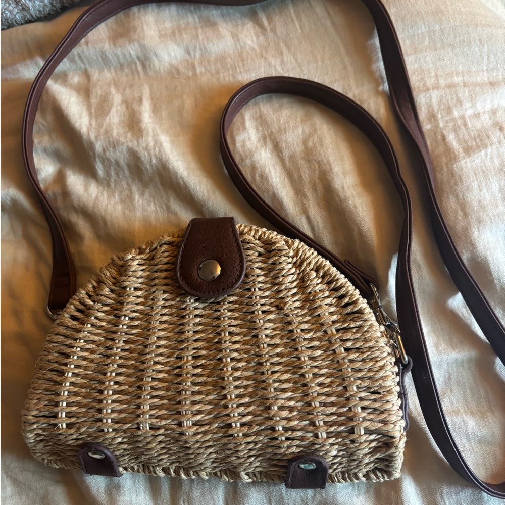 White House black market Brown Woven Crossbody Bag